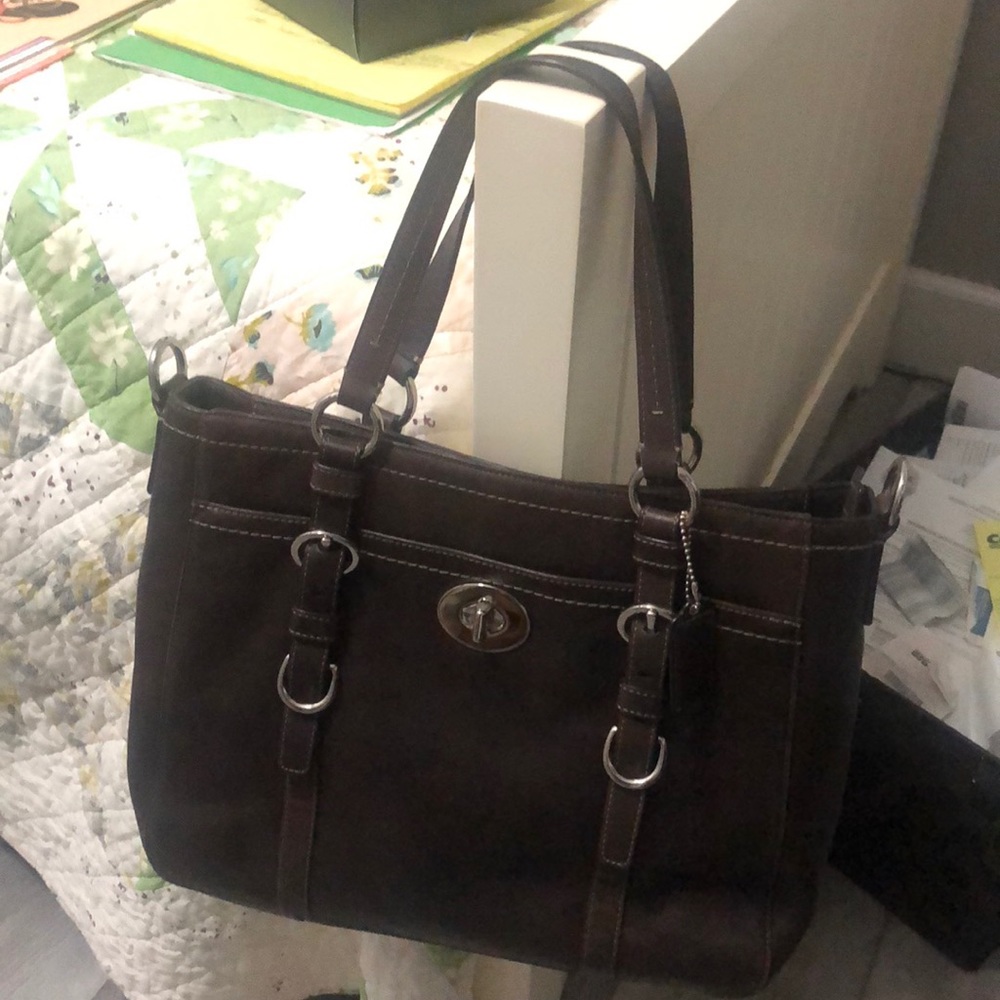 Coach brown leather purse